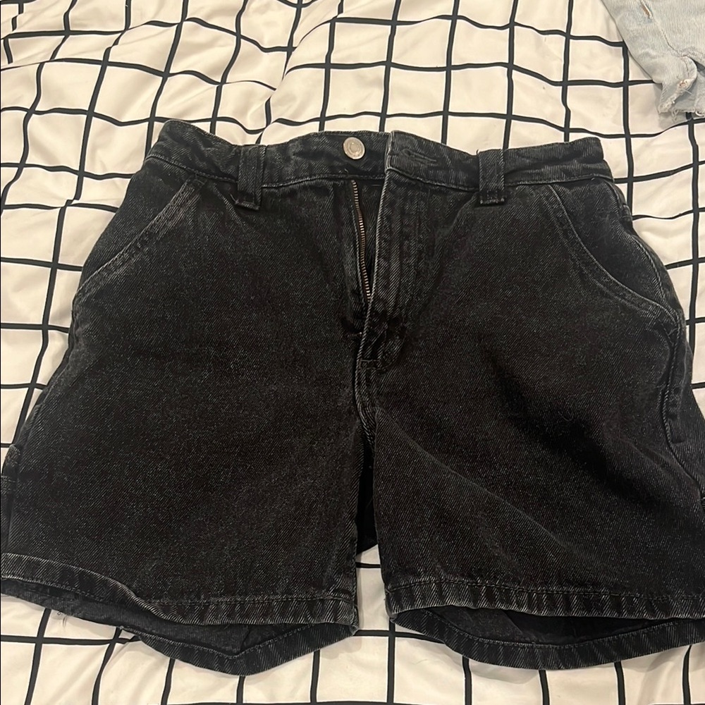 cotton on black denim shorts